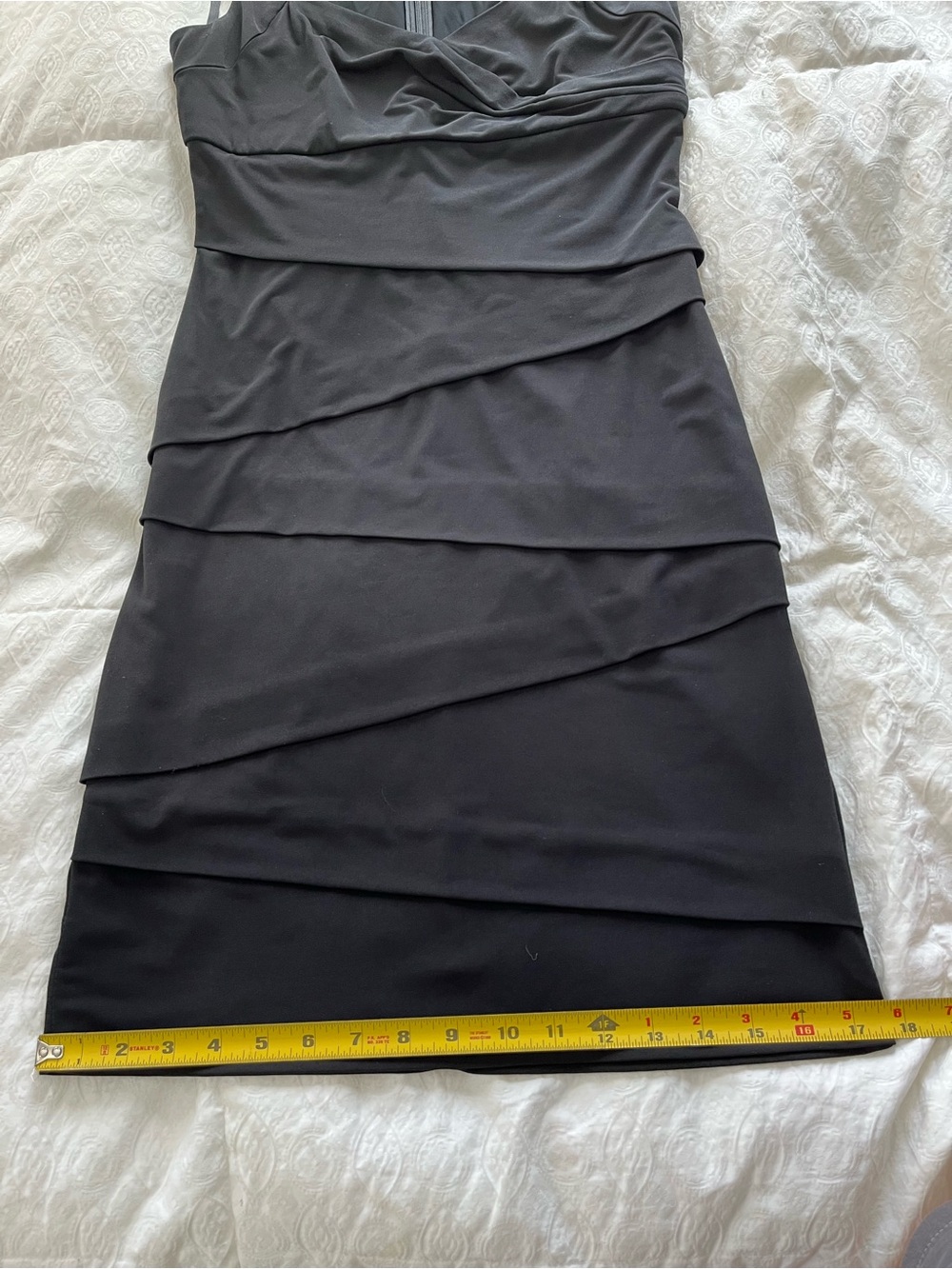 Black Ruched V-Neck Sheath Dress - White House Black Market - Picture 3 of 10